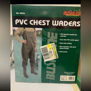 NWOT Bushline Outdoor PVC Chest Waders size 10